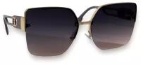 Солнцезащитные очки женские/Защита UV-400/ ARAS/ Стильные очки в золотистой оправе/