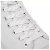 Шнурки для обуви, пара, плоские, 8 мм, 110 см, цвет белый