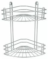 RUS-385024-2 Zn Полка для ванной 2-ярусная угловая, Rosenberg