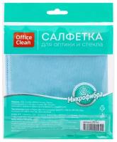 Салфетка для оптики и стекла OfficeClean, плотная микрофибра, 30*30см, синяя