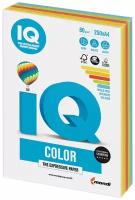 Бумага цветная IQ color, А4, 80 г/м2, 250 л, (5 цветов x 50 листов), микс интенсив, RB02 В комплекте: 1шт