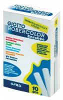 Набор мела кальциевого Giotto Robercolor Enrobee, белый, 10 мм, картонная коробка 10 штук