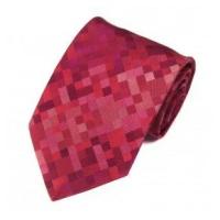 Ярко-красные квадраты различных оттенков на дизайнерском галстуке Christian Lacroix 820108