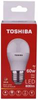 Лампа светодиодная TOSHIBA 8 Вт Е27 шар G45 3000 K теплый свет 220В матовая