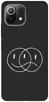 Матовый чехол True Queen для Xiaomi Mi 11 Lite / 11 Lite 5G / Сяоми Ми 11 Лайт / 11 Лайт 5г с 3D эффектом черный