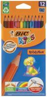 Карандаши 12 цветов BIC Kids Evolution ECOlutions, детские, ударопрочные, пластиковые