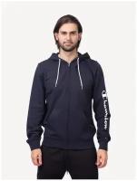 Худи CHAMPION. CHAMPION Hooded Full Zip Sweatshirt 217144-BS501 мужская, цвет синий, размер S