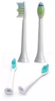 Сменные насадки для электрической зубной щетки, совместимые с Philips Sonicare, набор 2в1 "Moon Star Classic & White", 2 шт. HX 6014P + 2 шт. HX 6064P