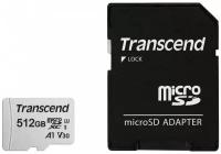 Карта памяти 512Gb - Transcend 300S Micro Secure Digital XC Class 10 UHS-I TS512GUSD300S-A с переходником под SD (Оригинальная
