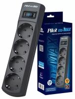 Сетевой фильтр Pilot m-MAX 3м (4 розетки) серый (коробка)
