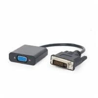 Переходник Cablexpert DVI-D-VGA, кабель 20см, черный