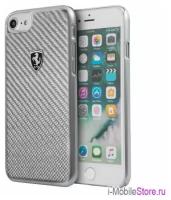 Чехол Ferrari Heritage Real Carbon Hard для iPhone 7/8/SE 2020, серебристый