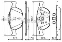 Комплект тормозных колодок, дисковый тормоз, BOSCH 0 986 495 066 (1 шт.)