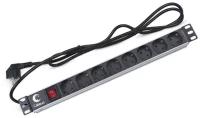 Блок евророзеток для 19" шкафов Cabeus Pdu-8p-2eu Pdu-8p-2eu