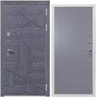 Дверь входная металлическая DIVA 97/3 2050x960 Правая Дуб Графит - Н10 Силк Маус, тепло-шумоизоляция, антикоррозийная защита для квартиры