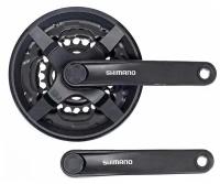 Система шатунов Shimano TY301, 170мм, Кв, 42/34/24, с защитой, б/уп Черный