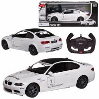 Машина р у 1:14 BMW M3 спортивная версия, цвет белый матовый, светящиеся фары 48000W