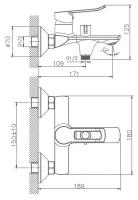 Смеситель для ванны Haiba HB60556 с коротким изливом, хром