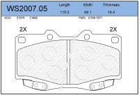 JEENICE WS200705 Колодки тормозные дисковые перед