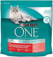 Сухой корм для кошек Purina One Sterilised 1.5кг х 1шт для стерилизованных, с лососем и пшеницей