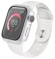 Uniq для Apple Watch 4/5/6/SE 44 mm чехол Nautic +9H glass Water-resistant IP68 White