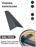 Карнизная планка RAL-7024 1250мм 10 шт в упаковке