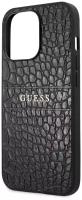 Чехол Guess PU Croco with metal logo Hard для iPhone 13 Pro, черный