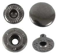 Кнопки 12.5 мм пружинные (альфа). Блек никель. 50 шт