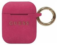 Чехол Guess Silicone с кольцом для Airpods 1 | 2, Fuschia