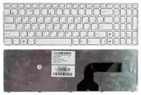 Клавиатура для ноутбука Asus PRO61GX, русская, белая рамка, белые кнопки