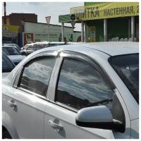 Дефлекторы окон Chevrolet Aveo с 2006 по 2011, седан, к-т 4 шт., скотч 3M