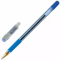 Ручка шариковая неавтоматическая MunHwa MC Gold синяя 0,7мм грип BMC07-02