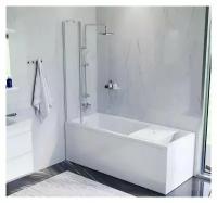 Ванна комплект Gem W90ASET-170D3W5 5в1: ванна 170х70, каркас, душевая система, смеситель для душа, шторка на борт ванны