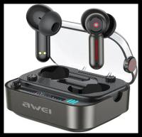 Наушники TWS Awei T58, Bluetooth 5.3, IPX6, Hi Fi Stereo, сведотиодный дисплей, черный