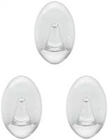 Крючок для ванной Kleber Strong одинарный самоклеящийся пластик прозрачный (3 шт.) (KLE-SG007/9691)
