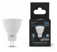 Светодиодная лампа Gauss MR11 3W 300lm 6500K GU4 LED 1/10/100