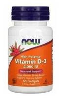 NOW Foods Vitamin D3 2000 ME 120 капсул