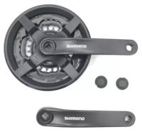 Система шатунов Shimano TY301, 170 мм, Кв, 48/38/28, с защитой, б/уп Черный