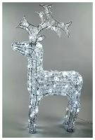 Светящаяся фигура "Ажурный олень" прозрачные акриловые нити, 50 холодных белых LED-огней, 60 см+5 м, уличный, Kaemingk