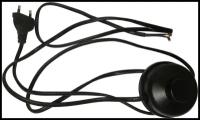Шнур с ножным выключателем для торшеров, для ламп 1.5м (черный)