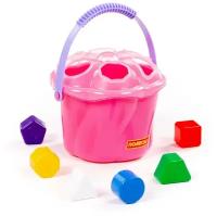 Развивающая игрушка Полесье Ведро Сюрприз в сеточке, 93479/93486, розовый