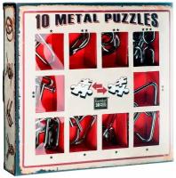 Набор головоломок Hanayama Красный / 3D Puzzle 10 Metal Puzzles red set, 10 шт