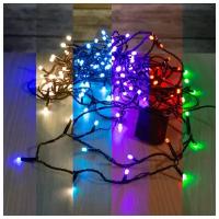 Kaemingk Светодиодная гирлянда нить Объемная, 9 м, 120 разноцветных RGB LED, черный ПВХ, таймер, IP44 494317