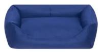 Дарелл Zoo-M Дарэлл-Оксфорд №2 прямоугольный с подушкой лежак для кошек и собак синий
