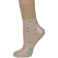 Телесно-зеленые женские тонкие прозрачные носки с люрексом Fiore 1146/g broadway 20 den