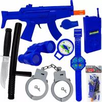 Набор полицейского Mr. BOY пулемет, свисток, бинокль, часы, рация, нож, компас, ключ, в пакете, 88P11YS (0757008FCJ)