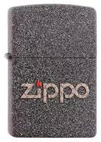 Зажигалка Zippo 211 бензиновая Snakeskin Zippo Logo Iron Stone
