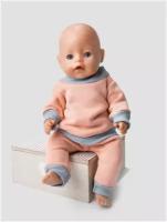 Одежда для куклы Беби Бон (Baby Born) 43см, Rich Line Home Decor, Х-355/Персиковый-серый