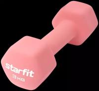 Гантель неопреновая DB-201 3 кг, коралловый, Starfit