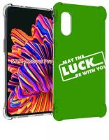 Чехол MyPads Luck green для Samsung Galaxy Xcover Pro 1 задняя-панель-накладка-бампер